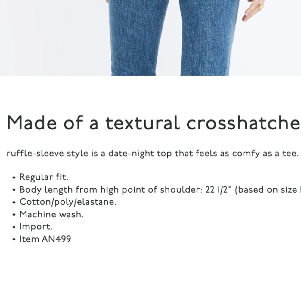 NWT Madewell Rust Ruffled Top - Picture 3 of 7